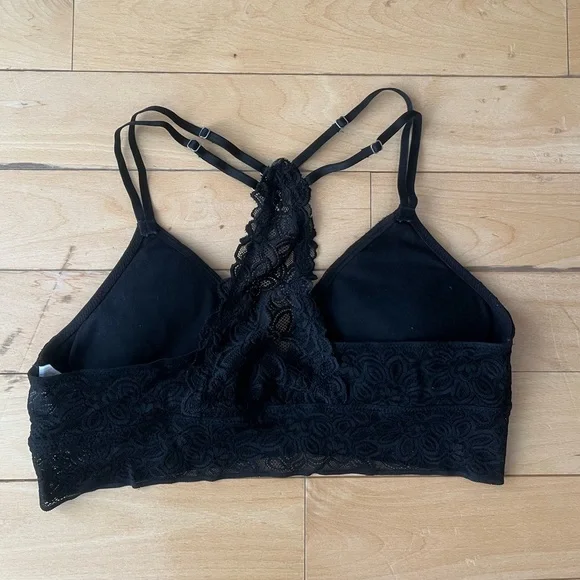 Aerie True Black Desert Lace Raceback Bralette - Picture 3 of 6